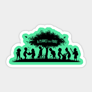 A Planet Like Ours Silhouette Sticker